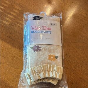 Ruffle Butts Cream Footless Tights with Floral Design